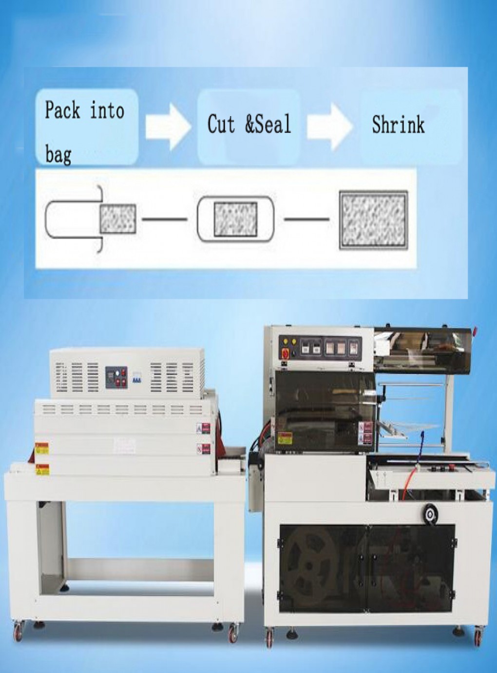 Manual L Seal Shrink Film Wrapper Packing Machine